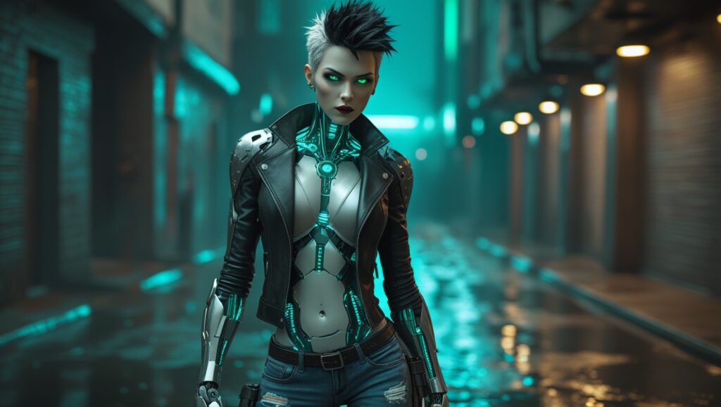 a cyborg woman