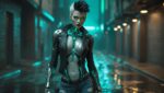 a cyborg woman