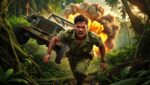 a soldier running away from an explosion